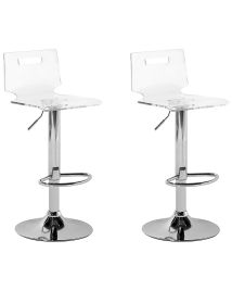 Set of 2 Swivel Bar Stools Transparent MALTA
