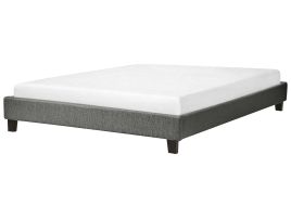 Fabric EU King Size Bed Grey ROANNE