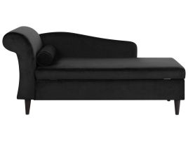 Left Hand Velvet Chaise Lounge Black LUIRO