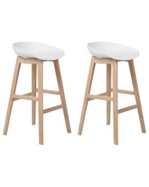 Set of 2 Bar Chairs White MICCO