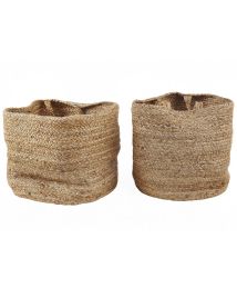 Set of 2 Jute Baskets Sand Beige KAELLA