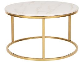 Marble Effect Coffee Table Beige with Gold CORAL