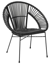 Rattan Accent Chair Black SARITA