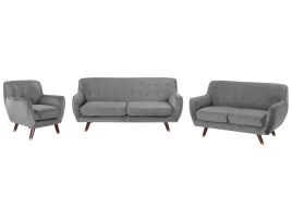 Velvet Living Room Set Grey BODO