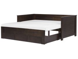 Wooden EU Single to Super King Size Daybed with Storage Brown CAHORS