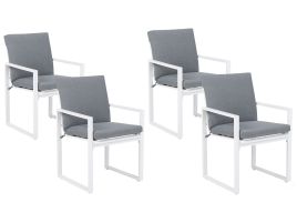 Set of 4 Garden Chairs Grey PANCOLE