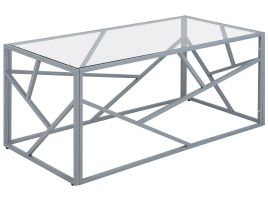 Glass Top Coffee Table Silver ORLAND