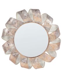 Wall Mirror 54cm White with Copper