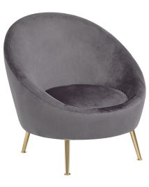 Velvet Accent Chair Grey LANGA