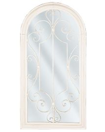 Metal Window Wall Mirror 49x97cm Off - White