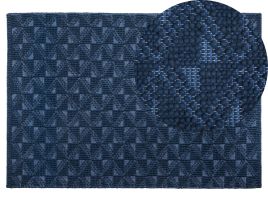 Wool Area Rug 140x200cm Navy Blue