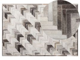 Cowhide Area Rug 140x200cm Grey and Beige