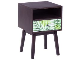 Bedside Table - HORSHAM Nightstand Dark Wood 40cm