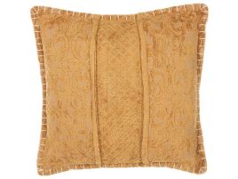 Embossed Cushion 45 x 45 cm Yellow KAVALAM