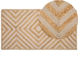 Cotton Area Rug 80x150cm Beige