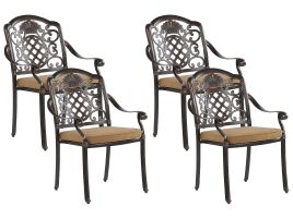 Set of 4 Garden Chairs Brown SALENTO
