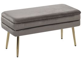 Bedroom Storage Bench Grey DURHAM