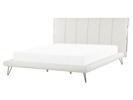 Faux Leather EU King Size Bed White BETIN