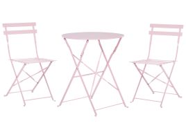Steel Garden Bistro Set Pastel Pink FIORI