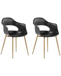 Set of 2 Dining Chairs Black UTICA