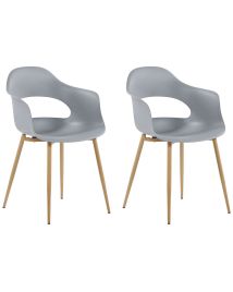 Set of 2 Dining Chairs Grey UTICA