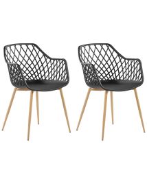Set of 2 Dining Chairs Black NASHUA