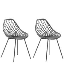 Set of 2 Dining Chairs Black CANTON