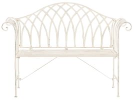 Metal Garden Bench 130 cm White MILAZZO