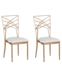 Set of 2 Dining Chairs Rose Gold GIRARD