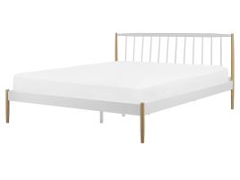 Metal EU King Size Bed White MAURS
