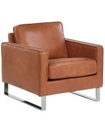 Faux Leather Armchair Golden Brown VIND