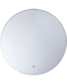 Round LED Wall Mirror 60cm Silver