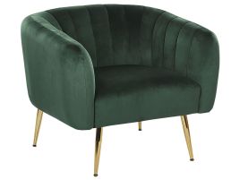 Velvet Armchair Green LACONIA