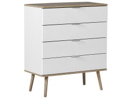 KINSTON White Chest of Drawers - Medium-sized, 4 Drawers