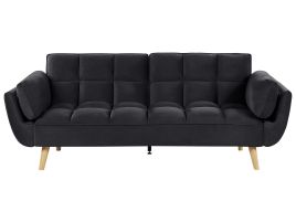 Velvet Sofa Bed Black ASBY