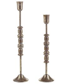Set of 2 Metal Candlesticks Gold
