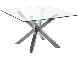Glass Top Coffee Table Silver STARLIGHT