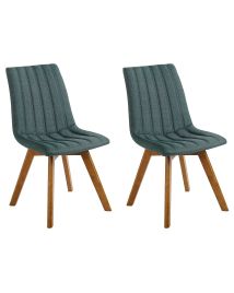 Set of 2 Fabric Dining Chairs Green CALGARY