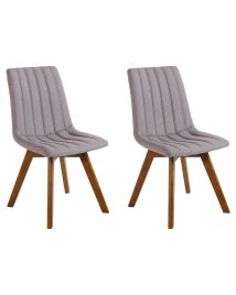Set of 2 Fabric Dining Chairs Taupe CALGARY