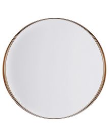 Round Metal Wall Mirror 40cm Copper