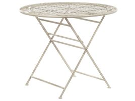Metal Garden Dining Table ø 90 cm Off-White BIVIO
