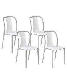 Set of 4 Garden Chairs White and Grey SPEZIA