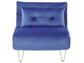 Velvet Sofa Bed Navy Blue VESTFOLD