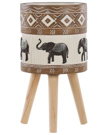 Plant Pot Stand 30 x 30 x 55 cm Beige and Brown ACHILIO