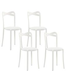 Set of 4 Dining Chairs White CAMOGLI
