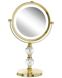 Lighted Makeup Mirror 18cm Gold