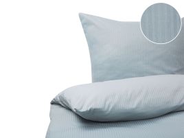 Cotton Sateen Duvet Cover Set Striped Pattern 240 x 220 cm Grey AVONDALE