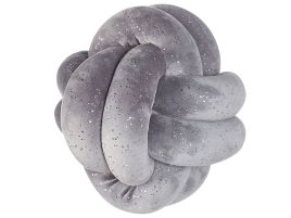 Knot Cushion with Glitter 20x20cm Grey