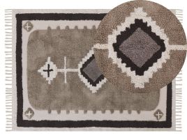Cotton Area Rug 140x200cm Beige