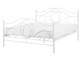Metal EU Double Size Bed White LYRA